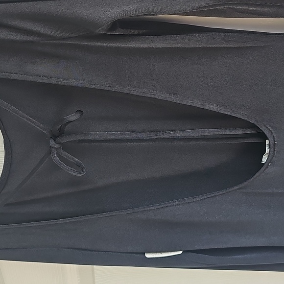 NWT Free People Call Me Later Long Sleeved Tie Back Minidress L & XL Black - Picture 5 of 10